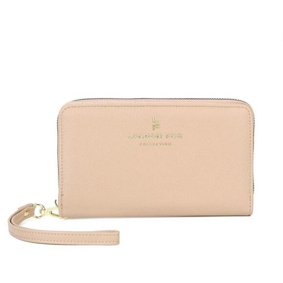 LONDON FOG Bradford Pebble Wristlet Zip-Around Wallet Magnetic Snap New w/ Tag - Picture 3 of 8
